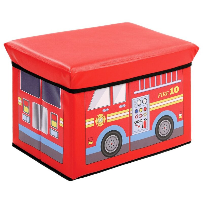 fire truck toy box and desk